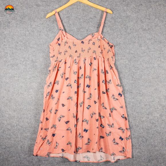 Torrid Mini Dress Pink Butterfly Print Sleeveless Pockets Casual Women's Size 1 - Picture 1 of 12